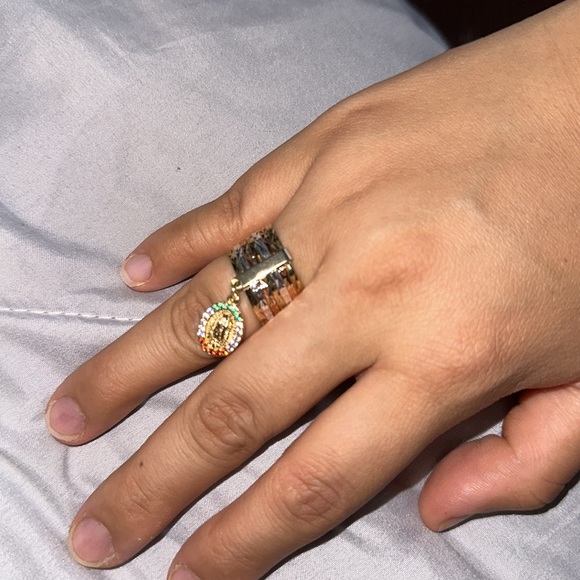 Virgen Guadalupe Semanario Woman Ring Gold Layered/ Oro Laminado NWOT - Picture 4 of 9